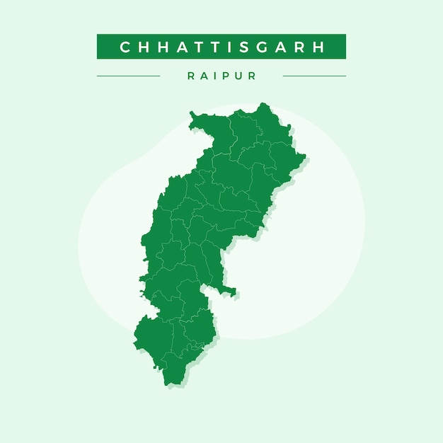 Mapa nacional de Chhattisgarh Chhattisgarh mapa ilustración vectorial vector de Chhattisgarh Mapa