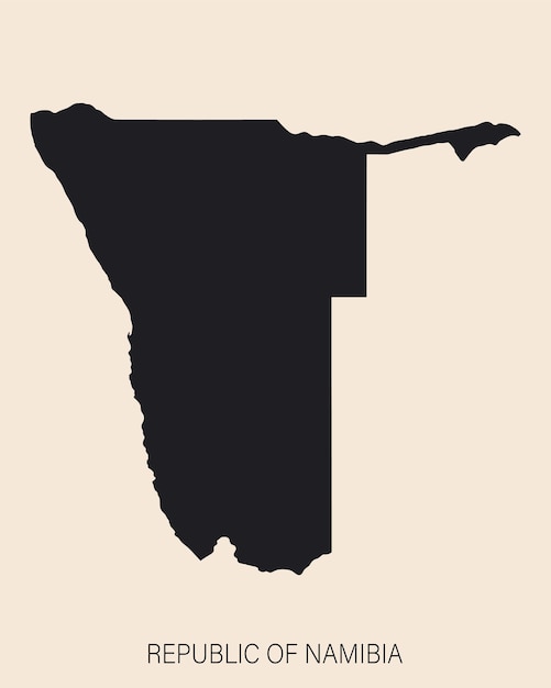 Mapa de Namibia altamente detallado con bordes aislados en el fondo Icono simple