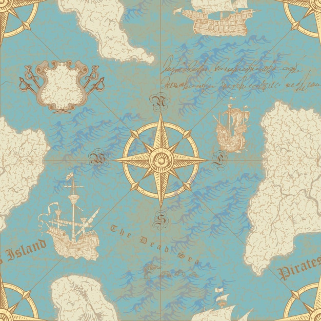 mapa náutico de las rutas marítimas de los barcos medievales