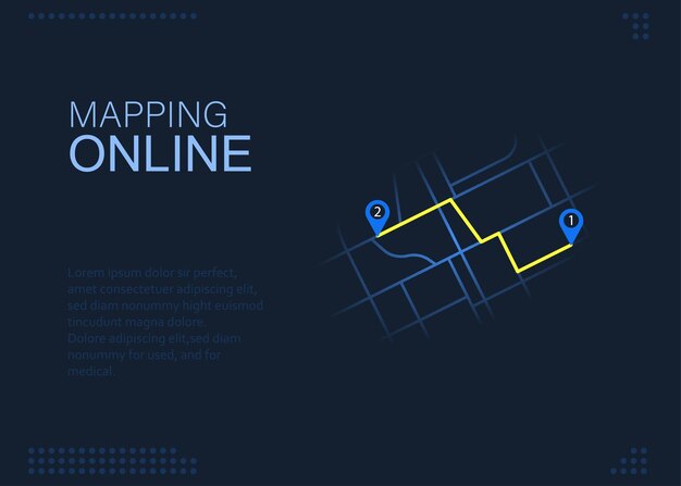 Mapa de navegación gps móvil con puntero en la pantalla del teléfono inteligente Seguimiento del concepto en línea Tierra en el fondo