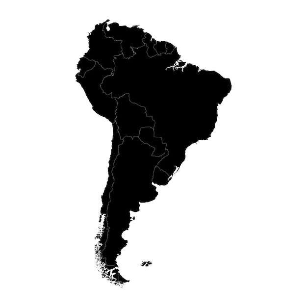 Mapa negro de américa del sur