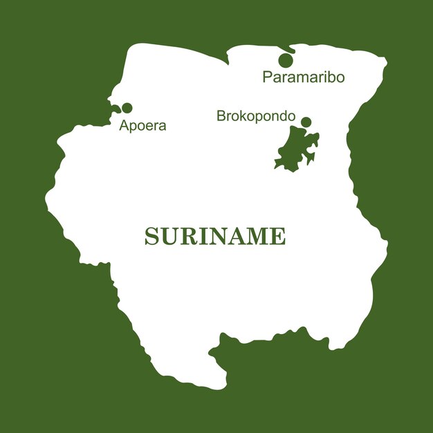 Mapa del nombre de Surinam