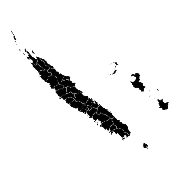 Mapa de Nueva Caledonia con divisiones administrativas Ilustración vectorial