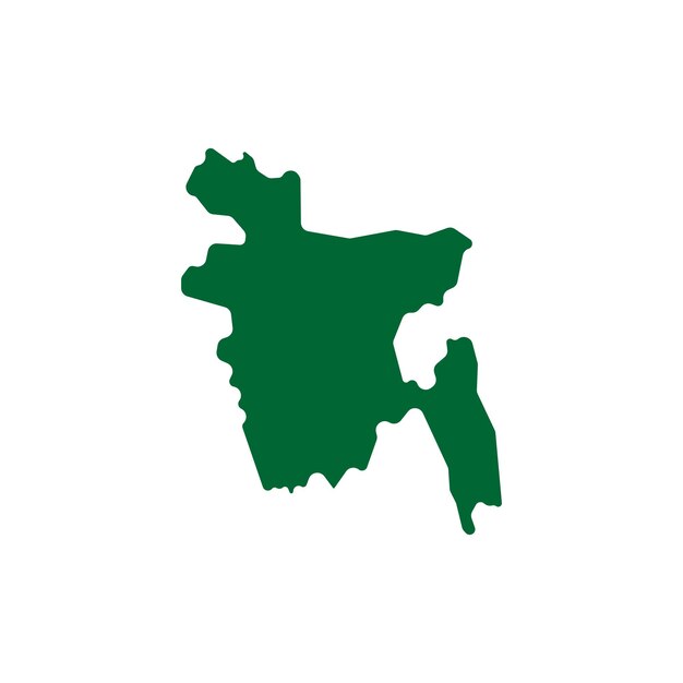 mapa del país de bangladesh ilustración del icono vectorial de la frontera
