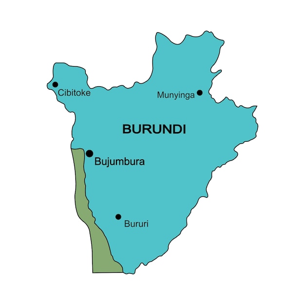 Mapa del país de Burundi