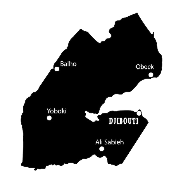 Mapa del país de Djibouti