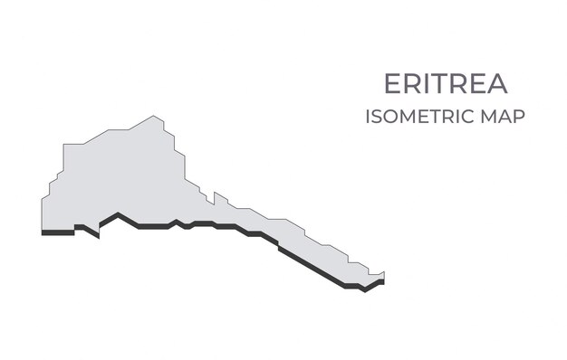 Mapa del país Eritrea en forma isométrica simple