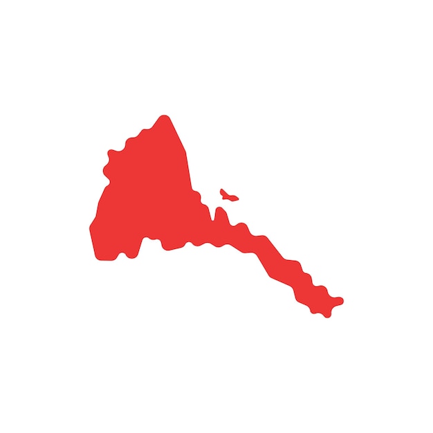 mapa del país de eritrea ilustración del icono vectorial de la frontera