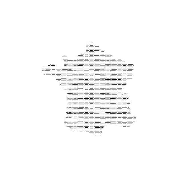 mapa del país de francia imagen de icono tecnológico vectorial de la frontera