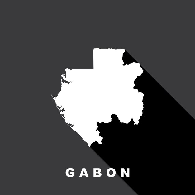 Mapa del país de Gabón icono ilustración vectorial símbolo de fondo