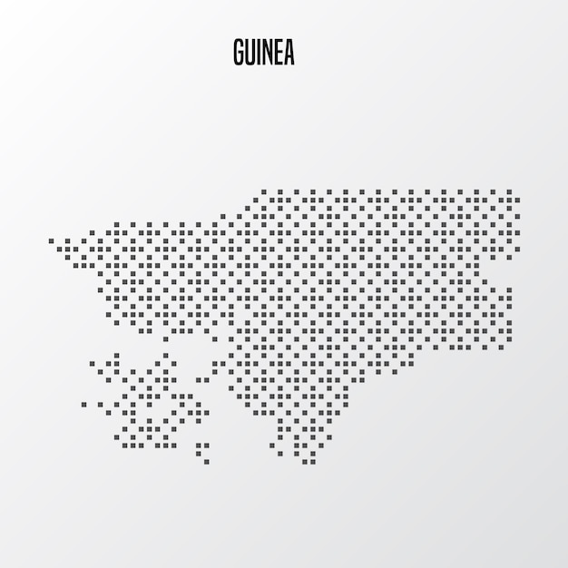 Vector mapa del país guinea bissau hecho a partir de un patrón de puntos de medio tono abstracto