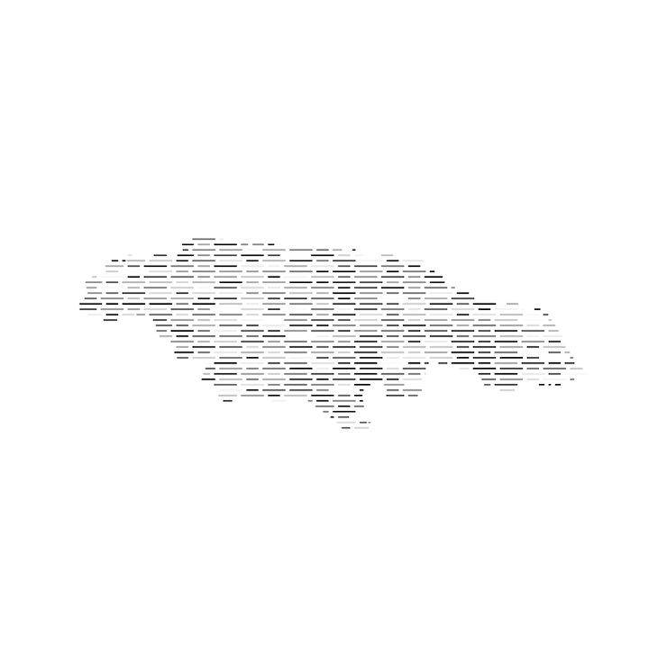 Vector mapa del país de jamaica tecnología de la frontera ilustración del icono vectorial