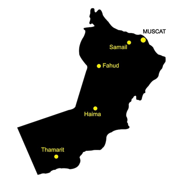 Mapa del país de Omán