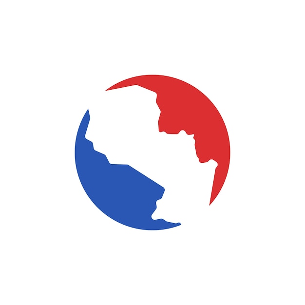 mapa del país de paraguay ilustración del icono del vector de la frontera del círculo