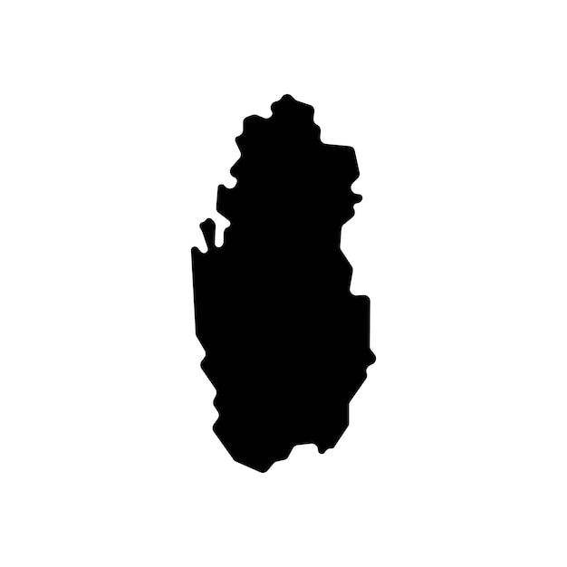 Mapa del país de Qatar Ilustración del icono vectorial de la frontera