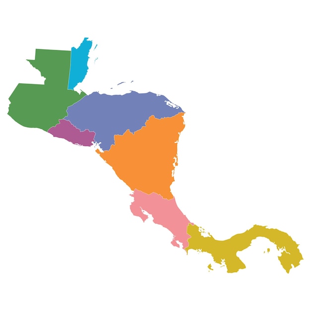Mapa de países de América Central Mapa de América Central en varios colores