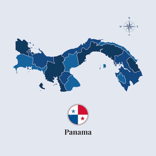 Mapa de Panamá con bandera Mapa de la bandera de Panamá