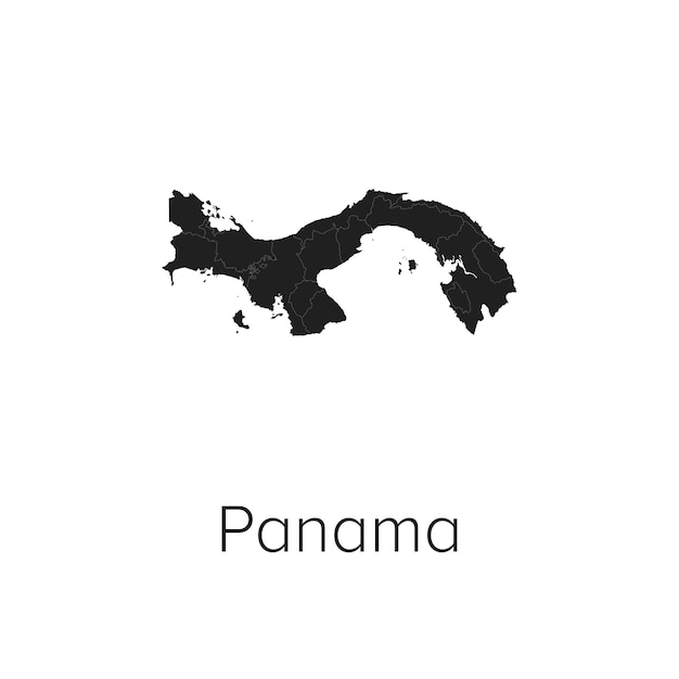 Mapa de Panamá Ilustración vectorial silueta Contorno Mapa de viajes y turismo de Panamá