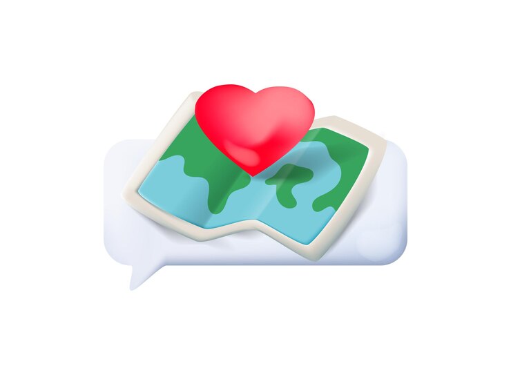 Vector mapa de papel con amor luna de miel 3d icono vectorial moderno para viaje de negocios vacaciones viajando