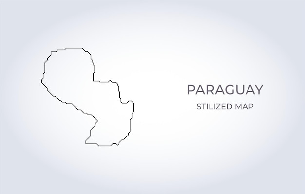 Vector mapa de paraguay en un estilo minimalista estilizado