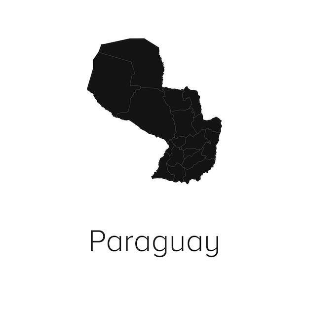 Mapa de Paraguay Ilustración vectorial silueta Contorno Mapa de viajes y turismo de Paraguay