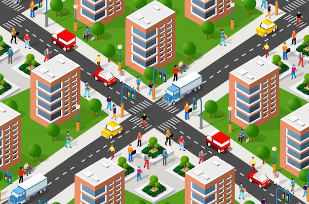 Mapa de patrón de plan urbano sin costuras