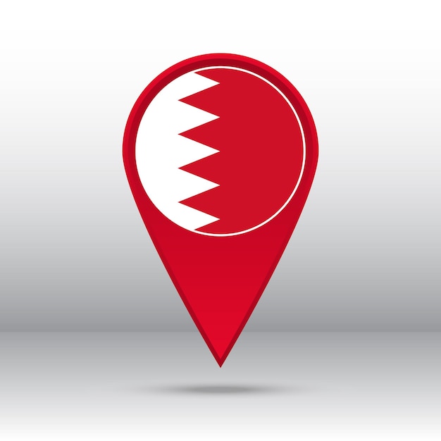 Mapa pin Bahrein bandera vector