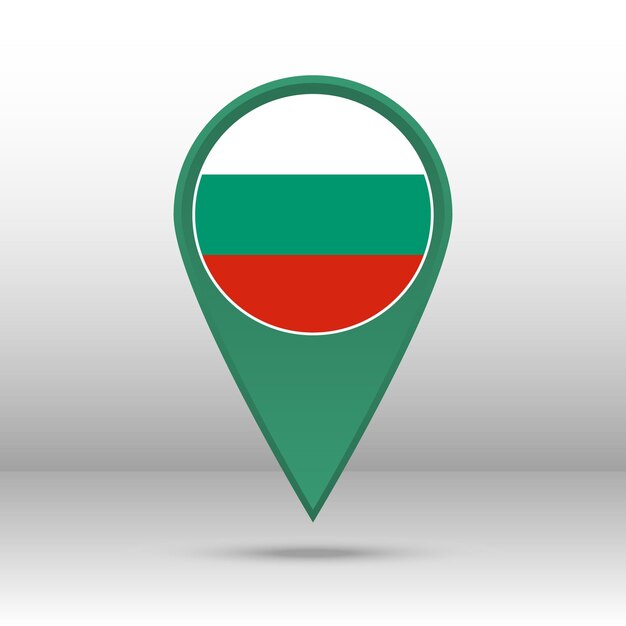 Mapa pin bandera de bulgaria