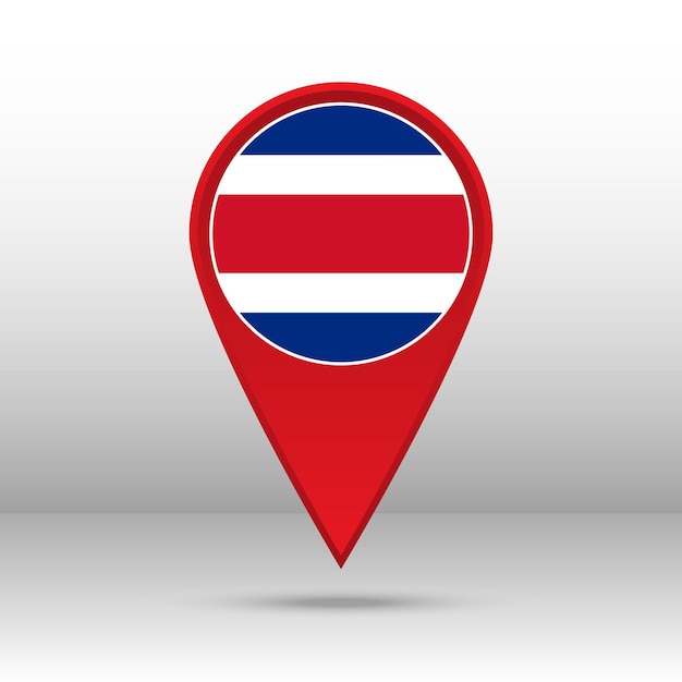 Mapa pin costa rica bandera vector