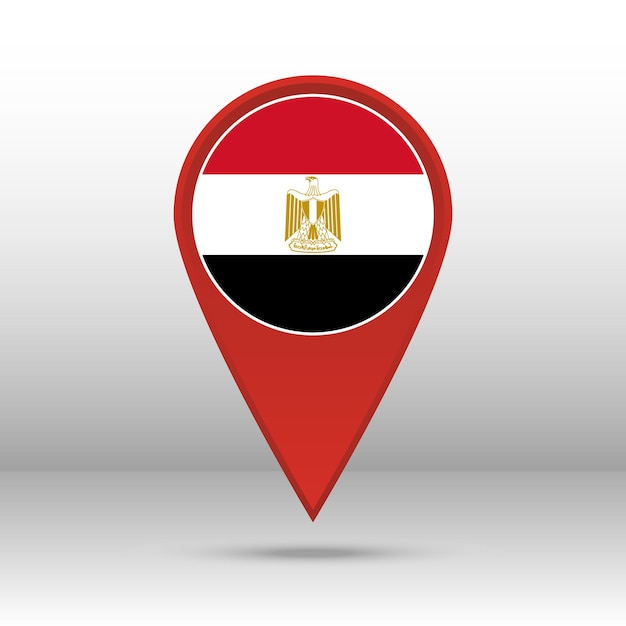 Mapa pin Egipto bandera vector