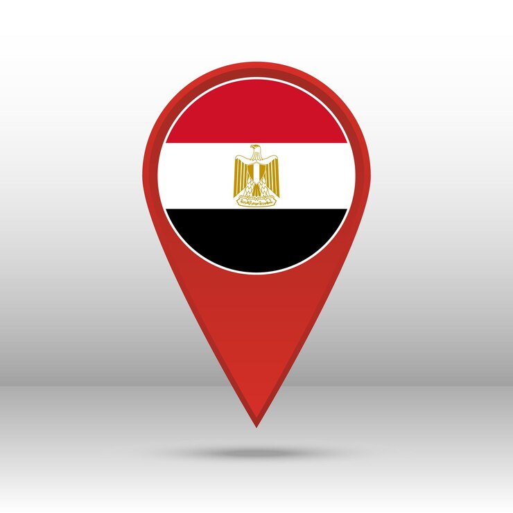 Vector mapa pin egipto bandera vector
