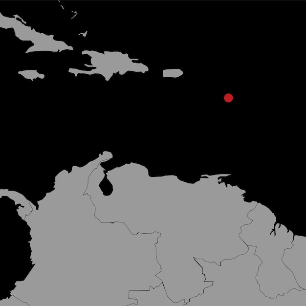 Mapa de pines con la bandera de San Bartolomé en el mapa mundial Ilustración vectorial