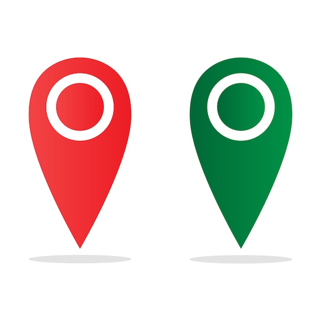 Mapa pines icono de ubicación gps sobre fondo blanco. ilustración vectorial