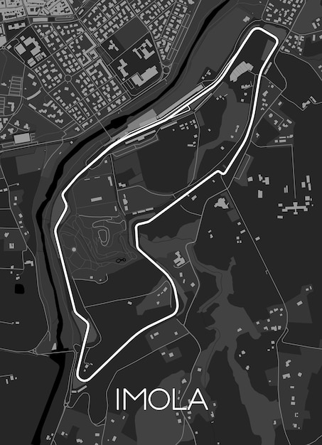 Vector mapa de pistas de imola para arte de pared de carteles