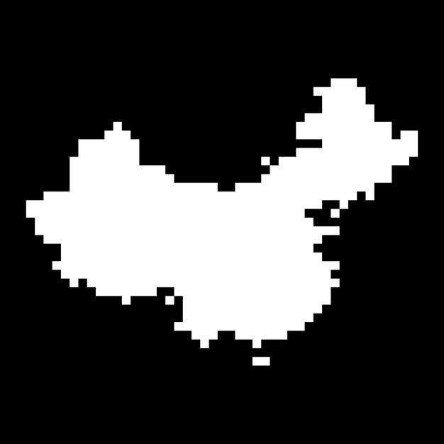 Mapa de píxeles de China ilustración vectorial