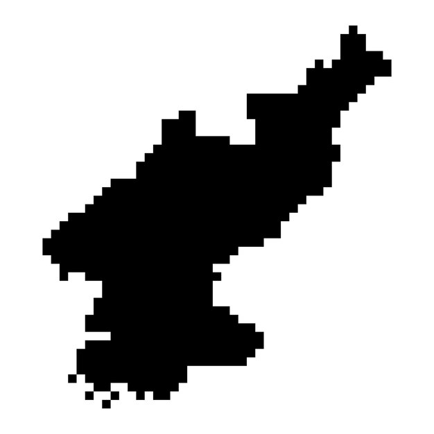 Mapa de píxeles de Corea del Norte ilustración vectorial