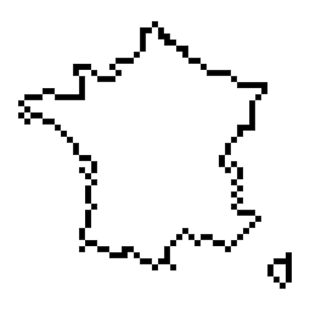Mapa de píxeles de Francia ilustración vectorial