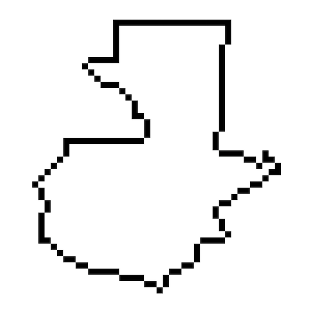 Mapa de píxeles de la ilustración vectorial de Guatemala francesa