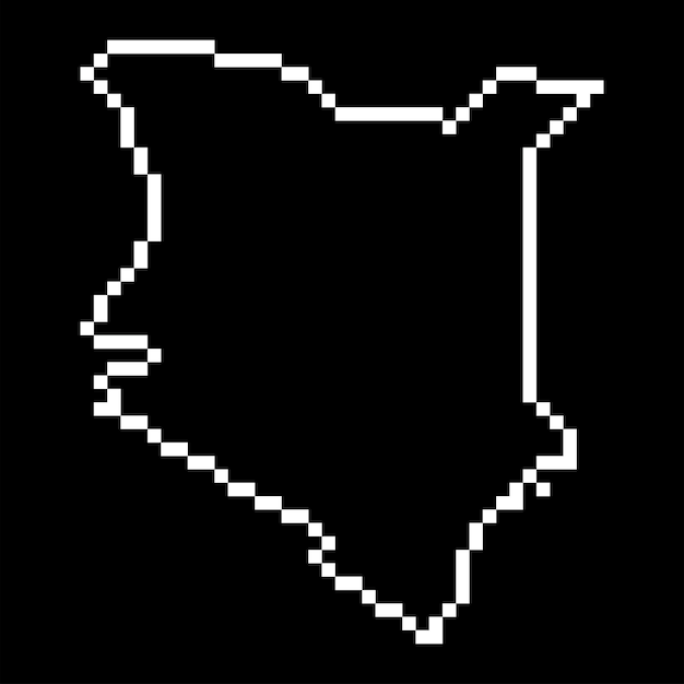 Mapa de píxeles de Kenia ilustración vectorial