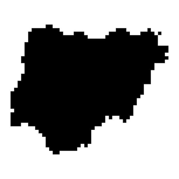 Mapa de píxeles de Nigeria ilustración vectorial