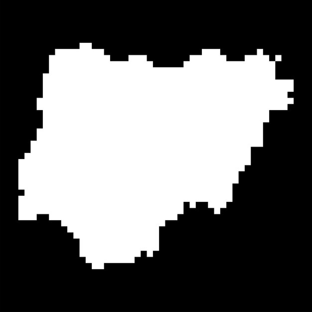 Mapa de píxeles de Nigeria ilustración vectorial