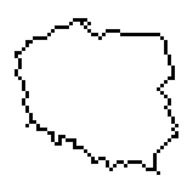 Mapa de píxeles de Polonia ilustración vectorial