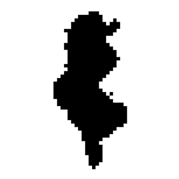 Mapa de píxeles de Túnez ilustración vectorial