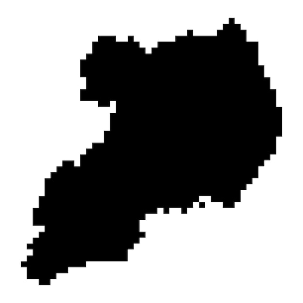 Mapa de píxeles de Uganda ilustración vectorial