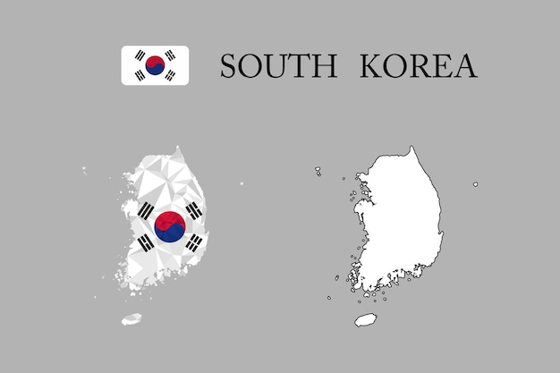 Mapa poligonal abstracto de corea del sur