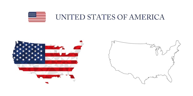 Mapa poligonal abstracto de Estados Unidos