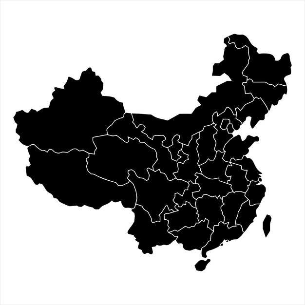 Vector mapa político de china bajo detallado