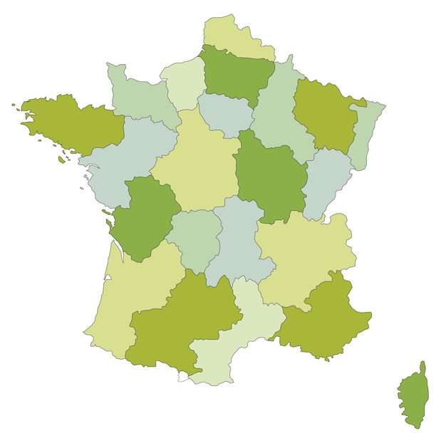 Mapa político editable muy detallado con capas separadas Francia