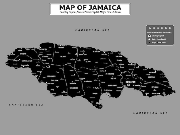 Mapa político del país con la capital de la provincia o la capital del estado, las principales ciudades y pueblos