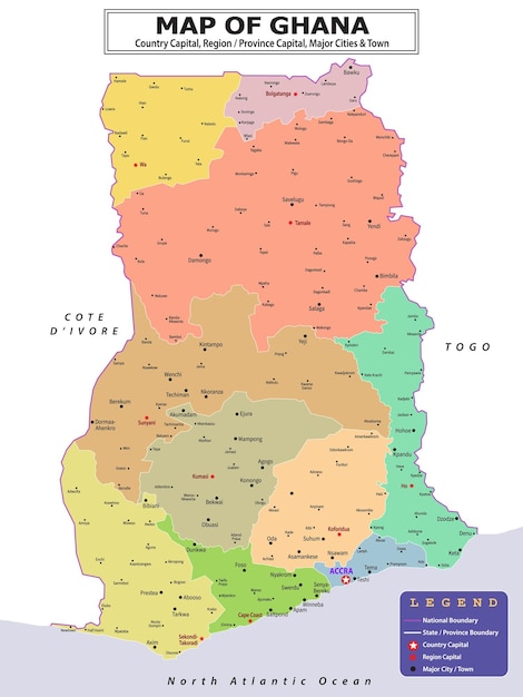 Mapa político del país con la capital de la provincia o la capital del estado, las principales ciudades y pueblos